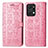 Custodia Portafoglio In Pelle Fantasia Modello Cover con Supporto S03D per Huawei Honor X7a Rosa