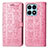 Custodia Portafoglio In Pelle Fantasia Modello Cover con Supporto S03D per Huawei Honor X8a 4G Rosa