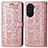 Custodia Portafoglio In Pelle Fantasia Modello Cover con Supporto S03D per Huawei Nova 10 Pro Oro Rosa