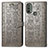 Custodia Portafoglio In Pelle Fantasia Modello Cover con Supporto S03D per Motorola Moto E30 Grigio