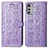 Custodia Portafoglio In Pelle Fantasia Modello Cover con Supporto S03D per Motorola Moto E32 Viola