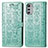 Custodia Portafoglio In Pelle Fantasia Modello Cover con Supporto S03D per Motorola Moto E32s Verde