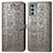 Custodia Portafoglio In Pelle Fantasia Modello Cover con Supporto S03D per Motorola Moto Edge 20 5G Grigio