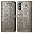 Custodia Portafoglio In Pelle Fantasia Modello Cover con Supporto S03D per Motorola Moto Edge (2022) 5G Grigio