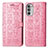 Custodia Portafoglio In Pelle Fantasia Modello Cover con Supporto S03D per Motorola Moto Edge (2022) 5G Rosa