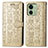 Custodia Portafoglio In Pelle Fantasia Modello Cover con Supporto S03D per Motorola Moto Edge (2023) 5G Oro