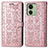 Custodia Portafoglio In Pelle Fantasia Modello Cover con Supporto S03D per Motorola Moto Edge (2023) 5G Oro Rosa