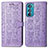 Custodia Portafoglio In Pelle Fantasia Modello Cover con Supporto S03D per Motorola Moto Edge 30 5G Viola