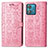 Custodia Portafoglio In Pelle Fantasia Modello Cover con Supporto S03D per Motorola Moto Edge 40 Neo 5G Rosa