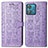 Custodia Portafoglio In Pelle Fantasia Modello Cover con Supporto S03D per Motorola Moto Edge 40 Neo 5G Viola