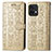 Custodia Portafoglio In Pelle Fantasia Modello Cover con Supporto S03D per Motorola Moto Edge Plus (2023) 5G Oro