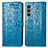 Custodia Portafoglio In Pelle Fantasia Modello Cover con Supporto S03D per Motorola Moto Edge S30 5G Blu