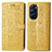 Custodia Portafoglio In Pelle Fantasia Modello Cover con Supporto S03D per Motorola Moto Edge X30 5G Giallo