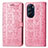 Custodia Portafoglio In Pelle Fantasia Modello Cover con Supporto S03D per Motorola Moto Edge X30 5G Rosa