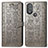 Custodia Portafoglio In Pelle Fantasia Modello Cover con Supporto S03D per Motorola Moto G Play Gen 2 Grigio