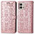 Custodia Portafoglio In Pelle Fantasia Modello Cover con Supporto S03D per Motorola Moto G Stylus (2023) 4G Oro Rosa