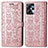 Custodia Portafoglio In Pelle Fantasia Modello Cover con Supporto S03D per Motorola Moto G13 Oro Rosa