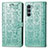 Custodia Portafoglio In Pelle Fantasia Modello Cover con Supporto S03D per Motorola Moto G200 5G Verde