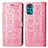 Custodia Portafoglio In Pelle Fantasia Modello Cover con Supporto S03D per Motorola Moto G22 Rosa