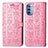 Custodia Portafoglio In Pelle Fantasia Modello Cover con Supporto S03D per Motorola Moto G31 Rosa