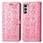 Custodia Portafoglio In Pelle Fantasia Modello Cover con Supporto S03D per Motorola Moto G42 Rosa