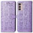 Custodia Portafoglio In Pelle Fantasia Modello Cover con Supporto S03D per Motorola Moto G42 Viola