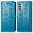 Custodia Portafoglio In Pelle Fantasia Modello Cover con Supporto S03D per Motorola Moto G51 5G Blu