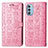 Custodia Portafoglio In Pelle Fantasia Modello Cover con Supporto S03D per Motorola Moto G51 5G Rosa