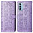 Custodia Portafoglio In Pelle Fantasia Modello Cover con Supporto S03D per Motorola Moto G51 5G Viola