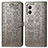 Custodia Portafoglio In Pelle Fantasia Modello Cover con Supporto S03D per Motorola Moto G53j 5G Grigio