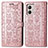 Custodia Portafoglio In Pelle Fantasia Modello Cover con Supporto S03D per Motorola Moto G53j 5G Oro Rosa