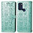 Custodia Portafoglio In Pelle Fantasia Modello Cover con Supporto S03D per Motorola Moto G60s Verde