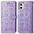 Custodia Portafoglio In Pelle Fantasia Modello Cover con Supporto S03D per Motorola Moto G73 5G Viola