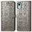 Custodia Portafoglio In Pelle Fantasia Modello Cover con Supporto S03D per Nokia C12 Grigio