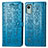 Custodia Portafoglio In Pelle Fantasia Modello Cover con Supporto S03D per Nokia C12 Plus Blu