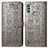 Custodia Portafoglio In Pelle Fantasia Modello Cover con Supporto S03D per Nokia C31 Grigio