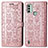 Custodia Portafoglio In Pelle Fantasia Modello Cover con Supporto S03D per Nokia C31 Oro Rosa