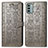 Custodia Portafoglio In Pelle Fantasia Modello Cover con Supporto S03D per Nokia G22 Grigio