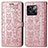 Custodia Portafoglio In Pelle Fantasia Modello Cover con Supporto S03D per OnePlus 10T 5G Oro Rosa