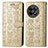 Custodia Portafoglio In Pelle Fantasia Modello Cover con Supporto S03D per OnePlus 11R 5G Oro