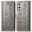 Custodia Portafoglio In Pelle Fantasia Modello Cover con Supporto S03D per OnePlus 9 5G Grigio