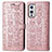 Custodia Portafoglio In Pelle Fantasia Modello Cover con Supporto S03D per OnePlus 9 5G Oro Rosa