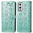 Custodia Portafoglio In Pelle Fantasia Modello Cover con Supporto S03D per OnePlus 9 5G Verde