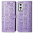 Custodia Portafoglio In Pelle Fantasia Modello Cover con Supporto S03D per OnePlus 9 5G Viola