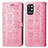 Custodia Portafoglio In Pelle Fantasia Modello Cover con Supporto S03D per OnePlus 9R 5G Rosa