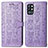 Custodia Portafoglio In Pelle Fantasia Modello Cover con Supporto S03D per OnePlus 9R 5G Viola