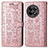 Custodia Portafoglio In Pelle Fantasia Modello Cover con Supporto S03D per OnePlus Ace 2 5G Oro Rosa