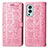 Custodia Portafoglio In Pelle Fantasia Modello Cover con Supporto S03D per OnePlus Nord 2 5G Rosa