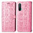 Custodia Portafoglio In Pelle Fantasia Modello Cover con Supporto S03D per OnePlus Nord CE 5G Rosa