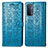 Custodia Portafoglio In Pelle Fantasia Modello Cover con Supporto S03D per OnePlus Nord N200 5G Blu